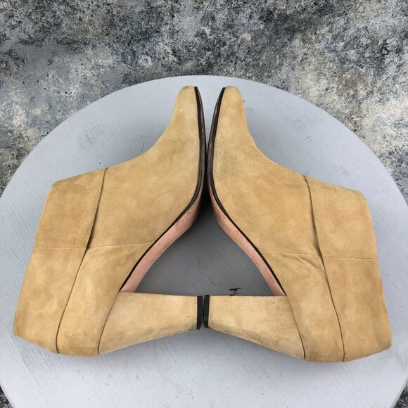 Kate Spade Women's Size 11M Tan Suede Closed Almond Toe Ankle Booties Boots - Picture 10 of 15